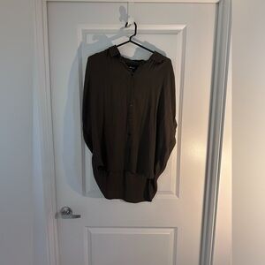Madewell Central Drapey Shirt in Kale Green WOMEN SIZE MEDIUM